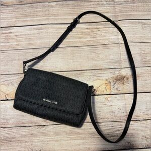 Michael kors black monogram crossbody bag
